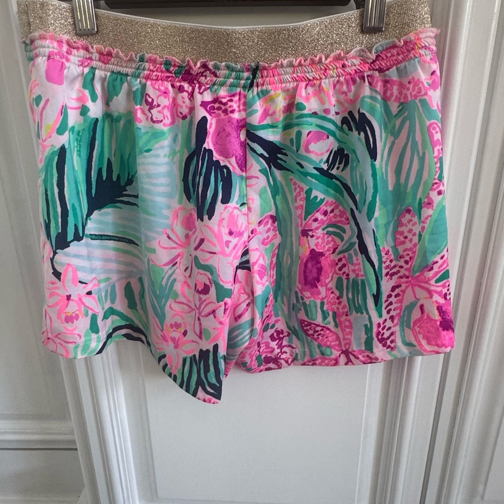 Lilly Pulitzer Rylan Shorts Tropical w/Metalic Gold Waistband